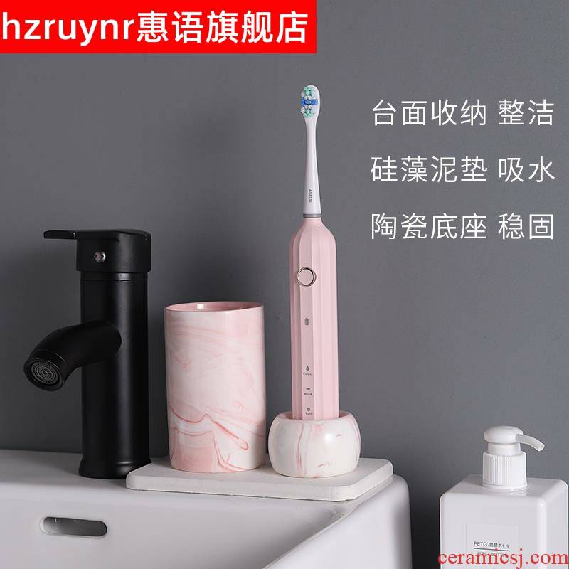 Place to put an electric toothbrush of sweet tooth cup base can be a creative ceramic web celebrity toothbrush shelf