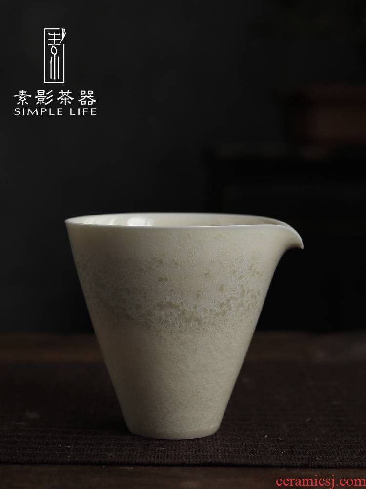 Plain film checking ceramic plant ash glaze kung fu well fair keller cup up with antique tea tea set points of autumn"