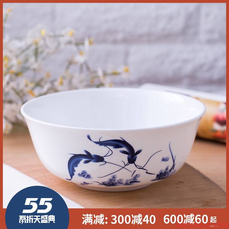 Every year more than 6 inches big rainbow such use ipads porcelain tableware set of jingdezhen blue and white porcelain bowl glair can microwave oven