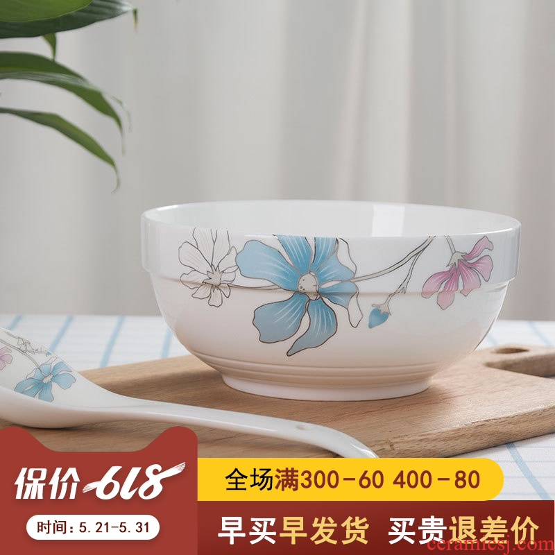 8 inches soup bowl LIDS, jingdezhen ceramic tableware a single large Chinese contracted household food dish of noodles bowl
