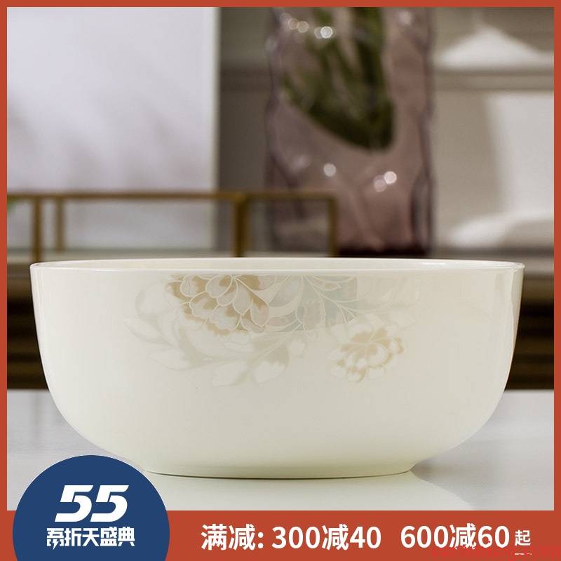 7 inch bowl 8 inch big bowl of jingdezhen ceramic terms rainbow such use salad bowl ipads porcelain Korean creative household microwave