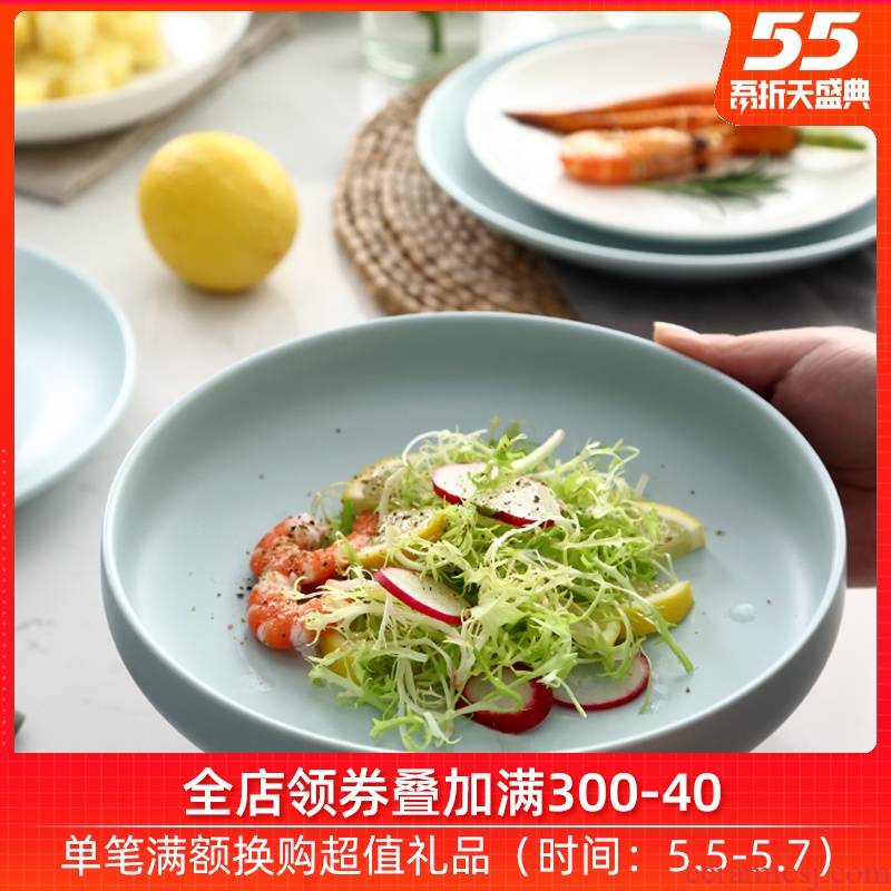 0 creative household contracted Japanese salad plates dumplings the jingdezhen ceramic deep dish breakfast tray web celebrity FanPan