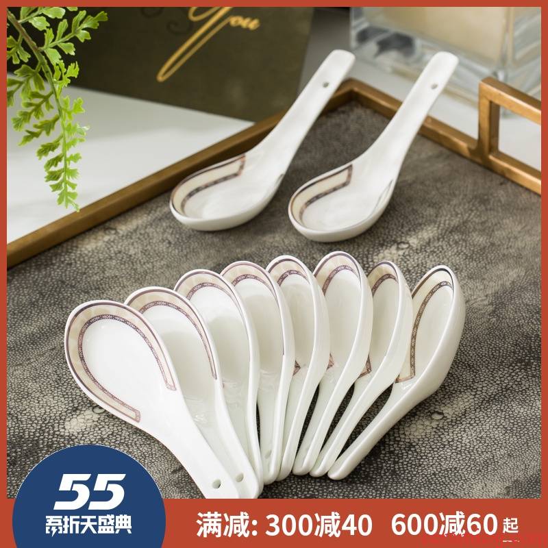 10 jingdezhen ceramic tableware small spoon ladle ceramic spoon set a small spoon, spoon, household