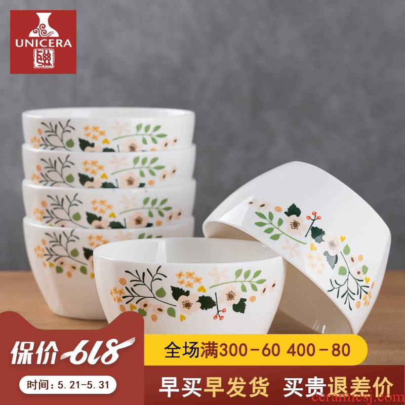 The Six jobs household small bowl of jingdezhen ceramic dinner adult move ipads porcelain tableware rice bowls creative combination