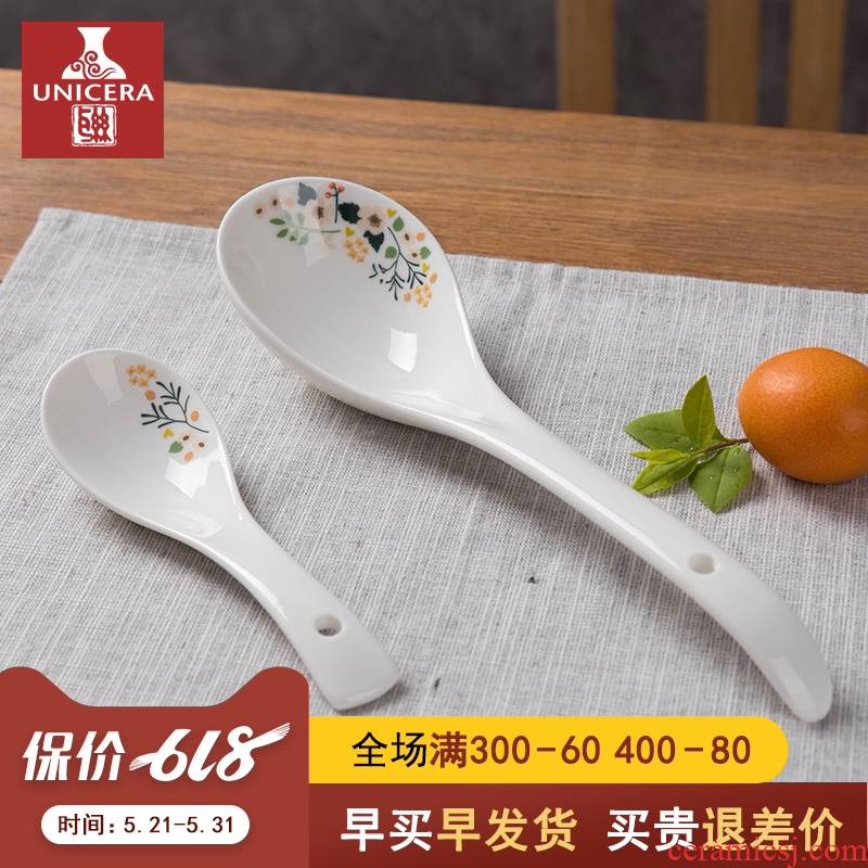 Jingdezhen ceramic spoon household ultimately responds soup spoon, creative small spoon ipads porcelain long handle size spoon, ladle