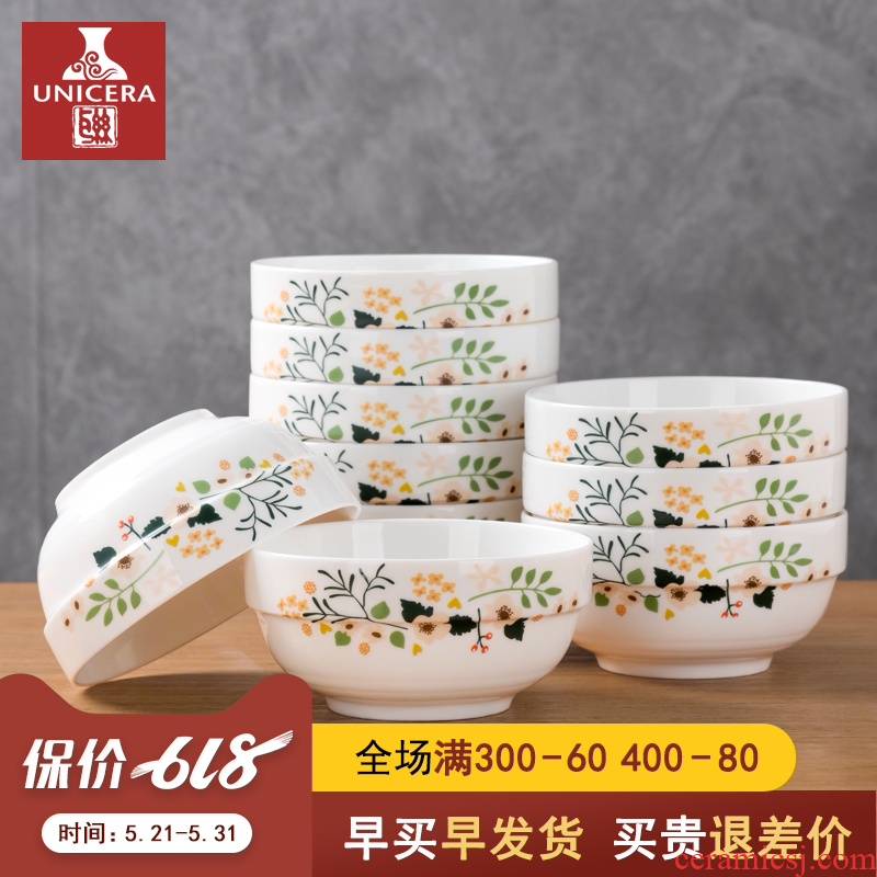 10 a to the set of dishes to eat rice bowls tableware jingdezhen ceramic bowl creative household suit ipads porcelain single rainbow such use