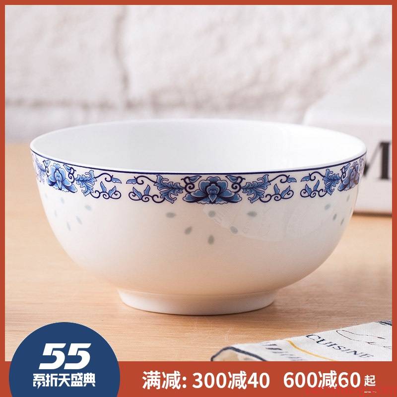 5 inch bowl of rice bowls jingdezhen ceramic ipads China 7 big bowl of soup bowl eight inches large soup bowl blue and white porcelain household size