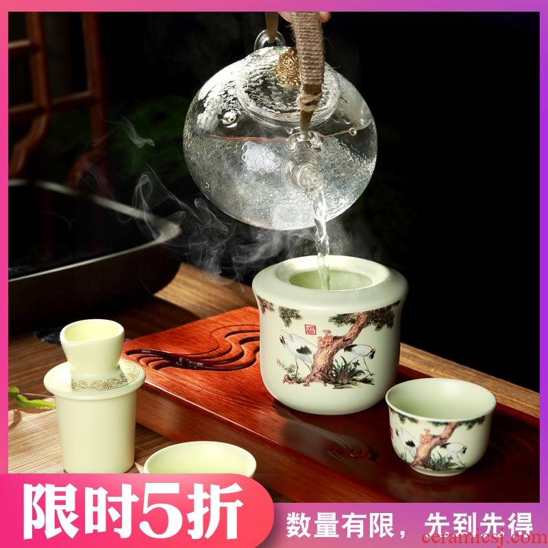 Jingdezhen ceramic wine warm warm wine suits for hot hot hip household of Chinese style wine and rice wine liquor cup