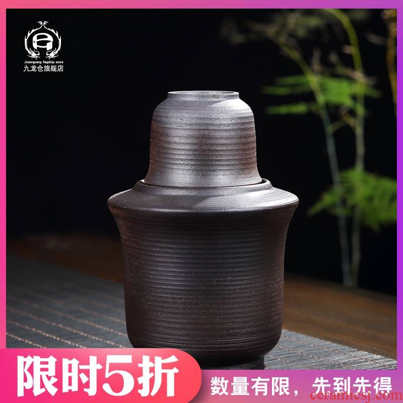 Jingdezhen ceramic wine warm warm hot iron jar of wine suits for home antique wine and rice wine liquor cup