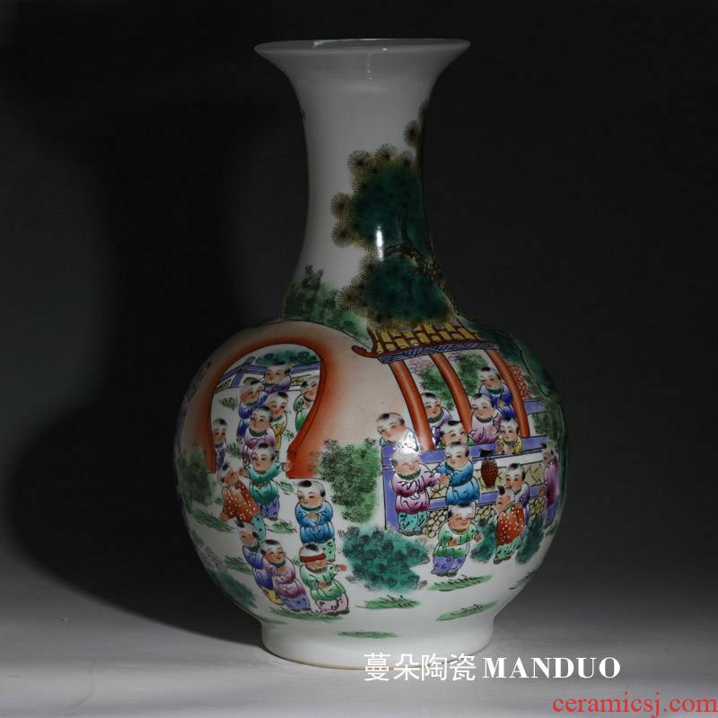 Jingdezhen hand - made enamel vase sitting room adornment that occupy the home furnishing articles high - grade figure vase vase the ancient philosophers