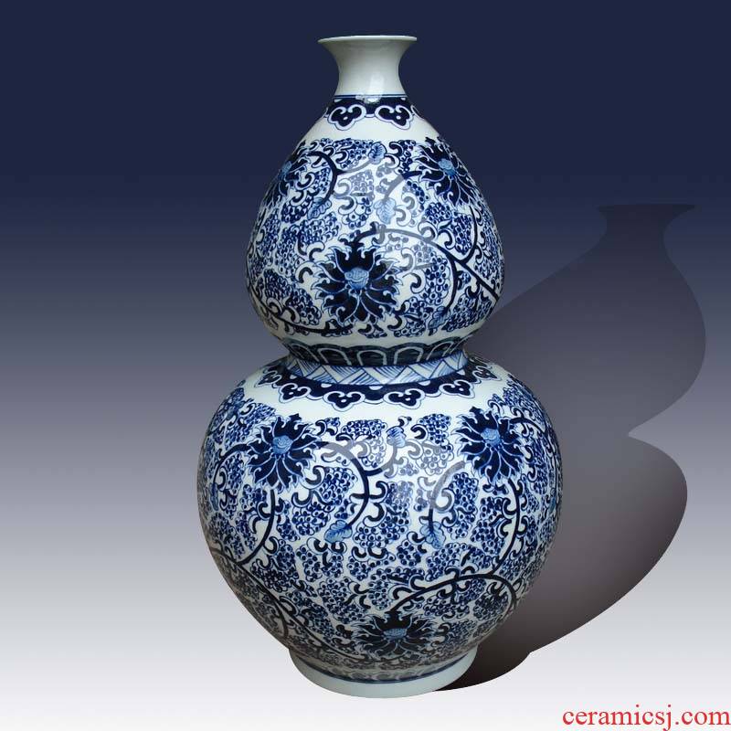 Jingdezhen mesa 55 cm to 60 cm high gourd vases hand - made porcelain lotus flower bottle gourd porcelain bottle