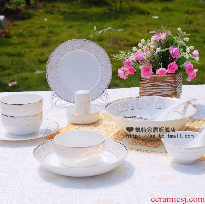 Jingdezhen ceramic tableware suit style up phnom penh ceramic dish dish household European - style combination informs the bowl chopsticks