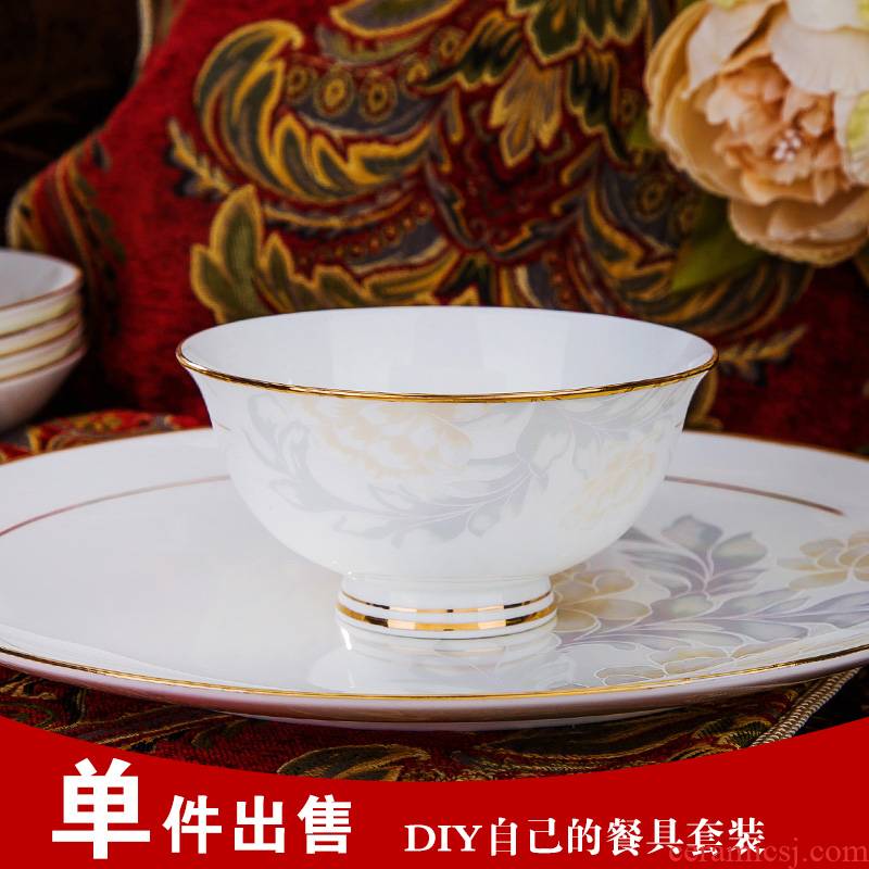 Jingdezhen ceramic tableware by hand the see colour of household of Chinese style crockery bowl dish dish free combination collocation