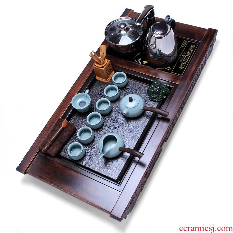 Mingyuan FengTang kung fu tea tea tray was solid wood tea sea brother your up up ceramic tea set on sale of a complete set of four