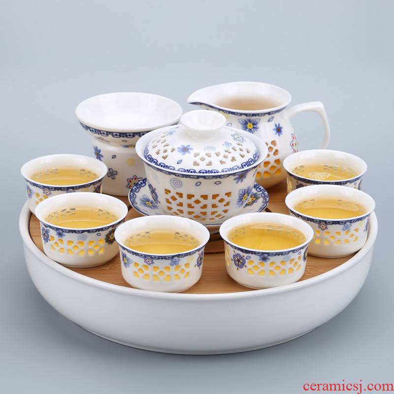 Tea sets of a complete set of violet arenaceous kung fu Tea set round the teapot teacup Tea tray Tea Tea sea ship
