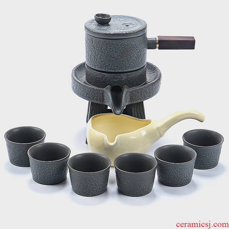 Stone mill automatic ceramic household black tea kungfu tea set lazy ceramic cups of a complete set of tea