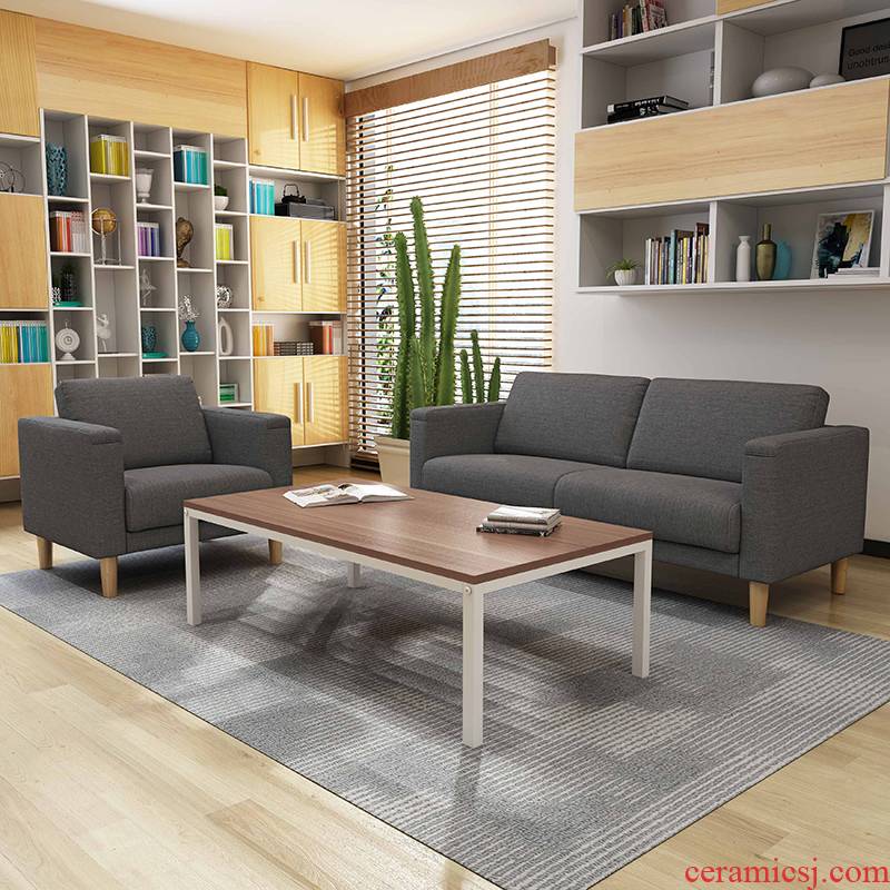 Small business visitor modern cloth art sofa office sofa combination Nordic sofa tea table