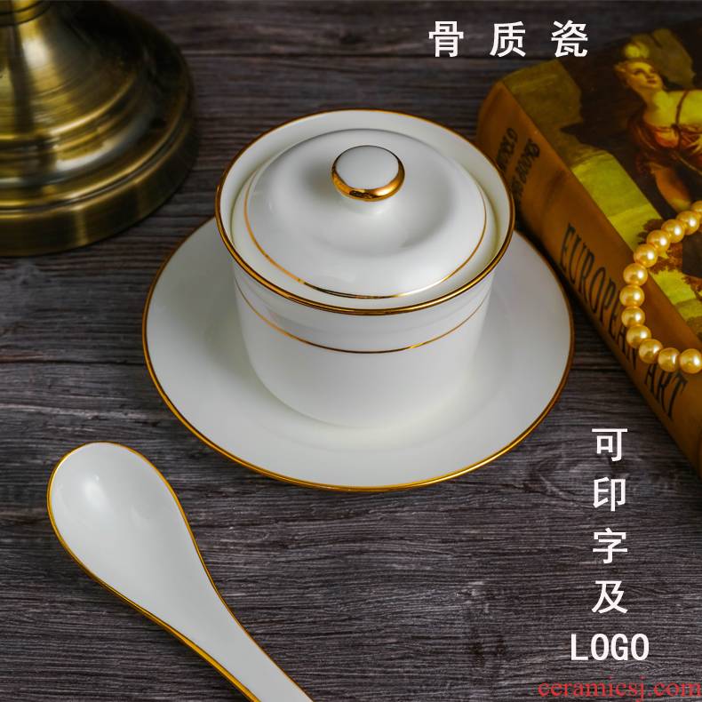 Jingdezhen ceramic cup with cover soup cup stew stew pot of water to offer them a small bowl of stew ipads porcelain up phnom penh bird 's nest custom LOGO