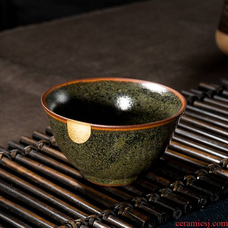 Kung fu tea cups to build light oil droplets temmoku masters cup small bowl with single glass ceramic individual sample tea cup tea light perfectly playable cup