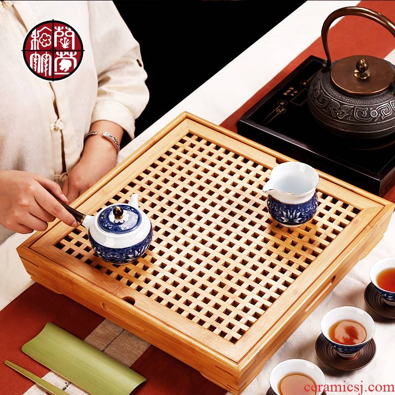Kung fu tea tea tray was mini small water contracted simple embedded bamboo small bamboo tray was dry terms