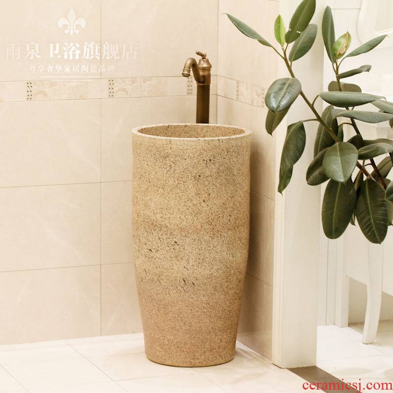 Spring rain jingdezhen art lavatory basin sink the post column basin conjoined lavatory basin ceramics