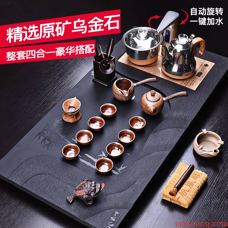 HaoFeng sharply stone tea tray ceramic kung fu tea set with a whole set of domestic induction cooker stone tea mixture