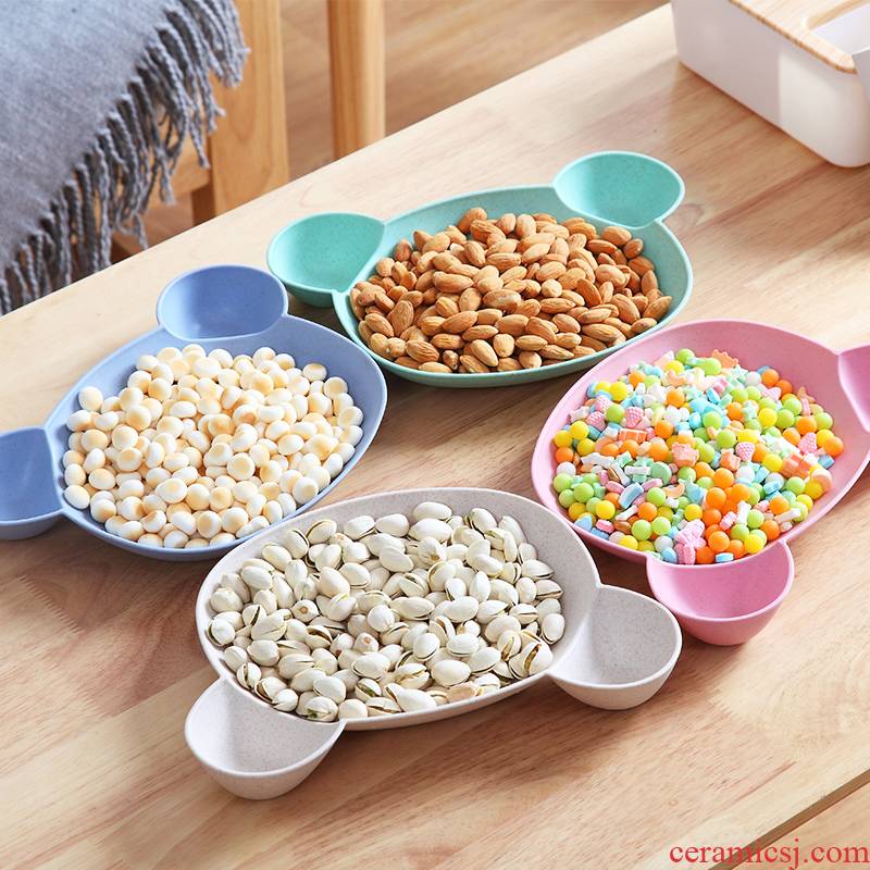 Ward (tea table plate snack plate creative multi - functional household snack plate candy plate melon seeds -into, fruit