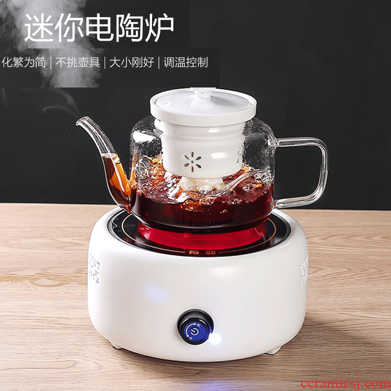 Black tea steam the curing pot of tea, the electric cooking pot glass pot of electric TaoLu steaming tea pu 'er tea
