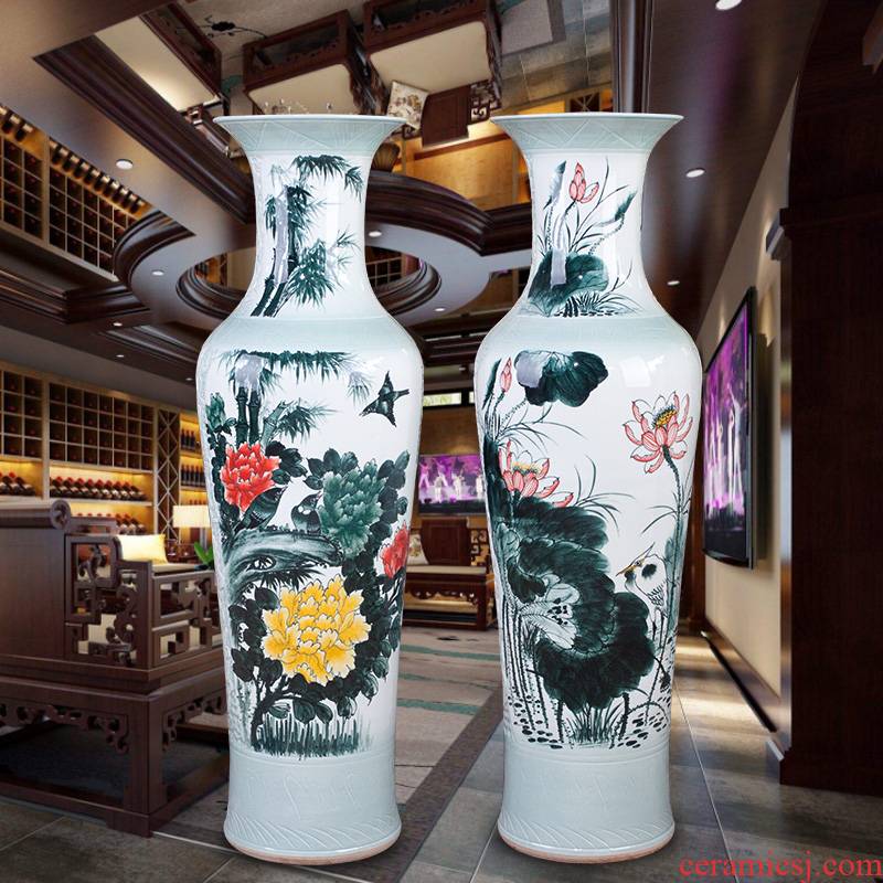 Jingdezhen ceramic hand - made pastel landing a large vase hotel opening gifts sitting room adornment big furnishing articles