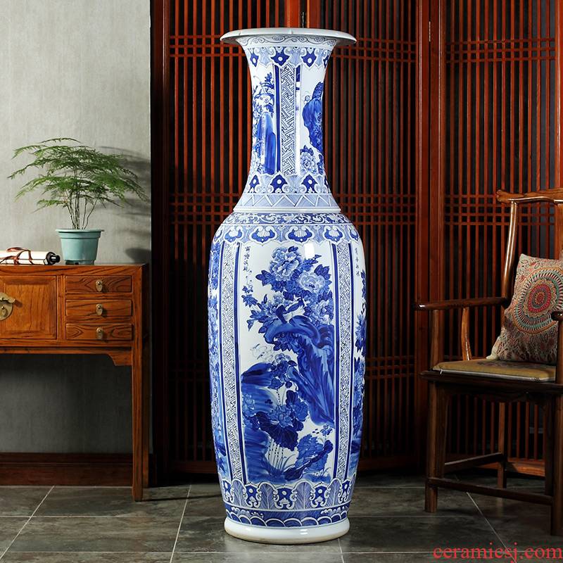 Jingdezhen ceramics hand - made porcelain of 1.6 meters of large vase hotel lobby sitting room adornment is placed