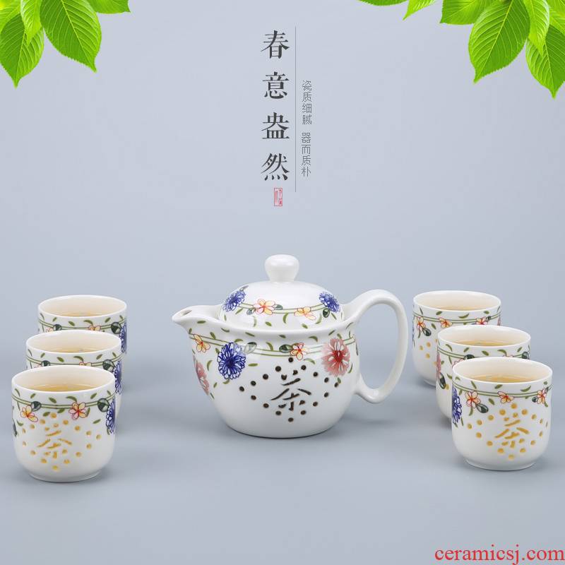 A complete set of tea set suit snow ceramic tea set purple ice to crack your up kung fu tea teapot teacup tea tray package mail