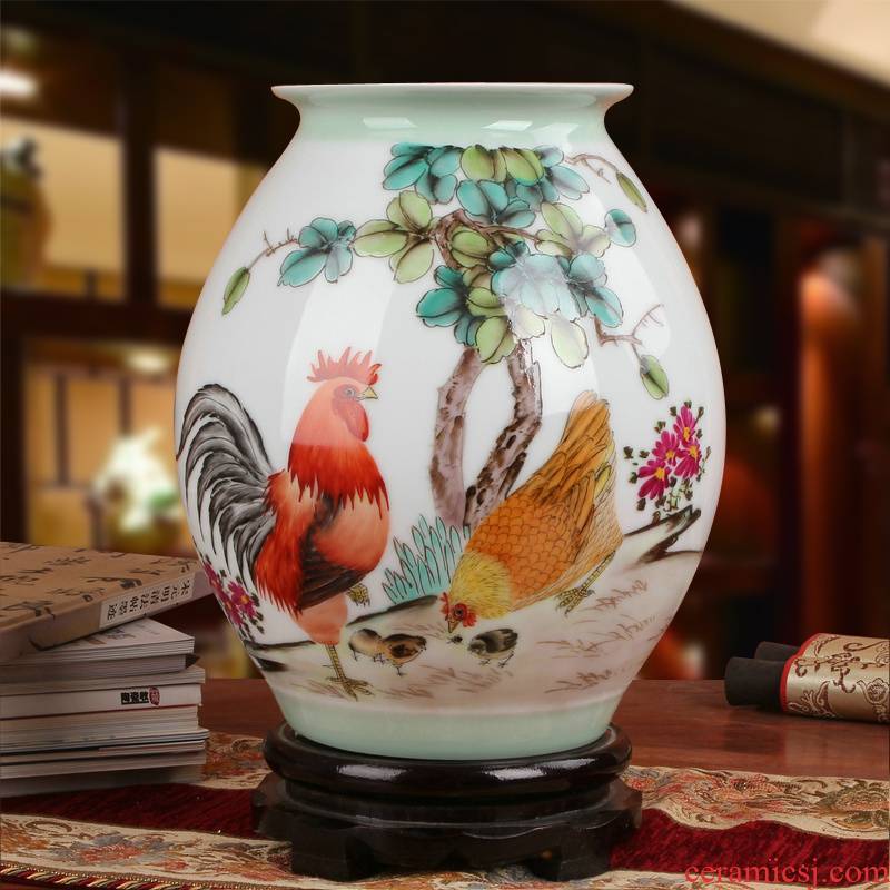 Famous jingdezhen ceramics vase Xia Guoan works upscale gift family hand famille rose porcelain vase