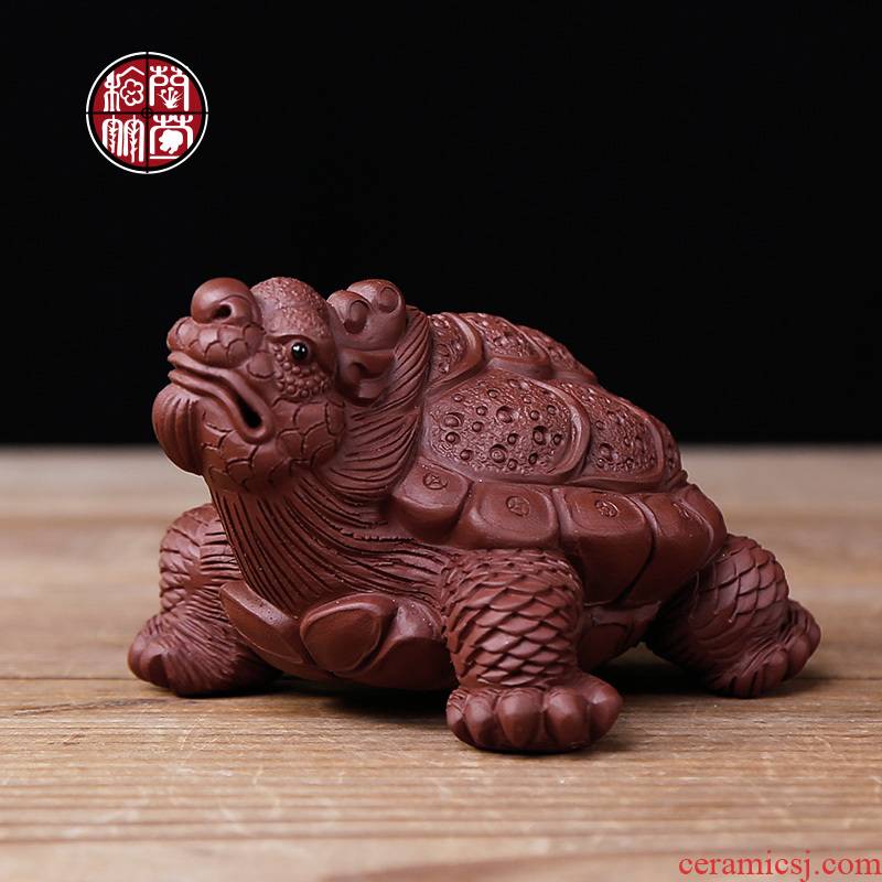 Tea pet furnishing articles can keep purple mini auspicious dragon turtle water can be 2 support a family of Tea play kung fu Tea tray is placed