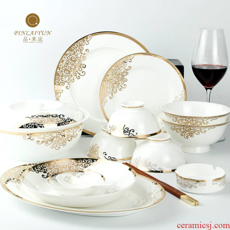 Tangshan goods to transport 】 【 dishes dishes 56 skull ipads China 】 【 porcelain tableware suit Korean ceramics