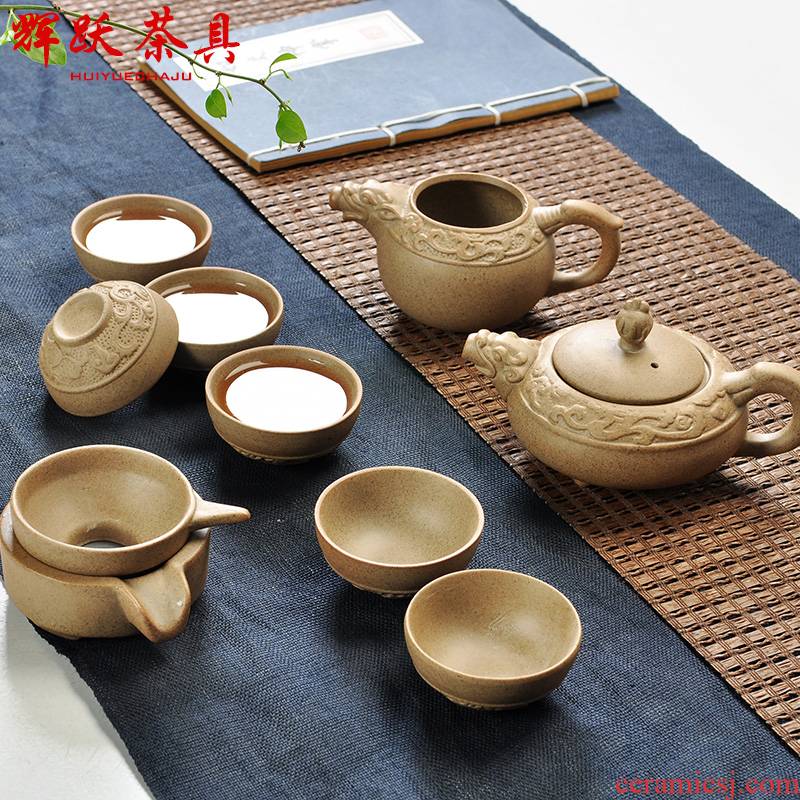 Hui, make tea sets a complete set of ceramic tea set coarse pottery kung fu tea set manually restoring ancient ways the teapot tea cups