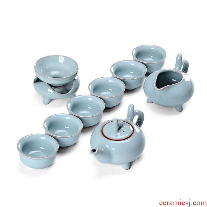 Mingyuan FengTang brand quality goods ruzhou your up cyan porcelain tea set day of origin (farewell)