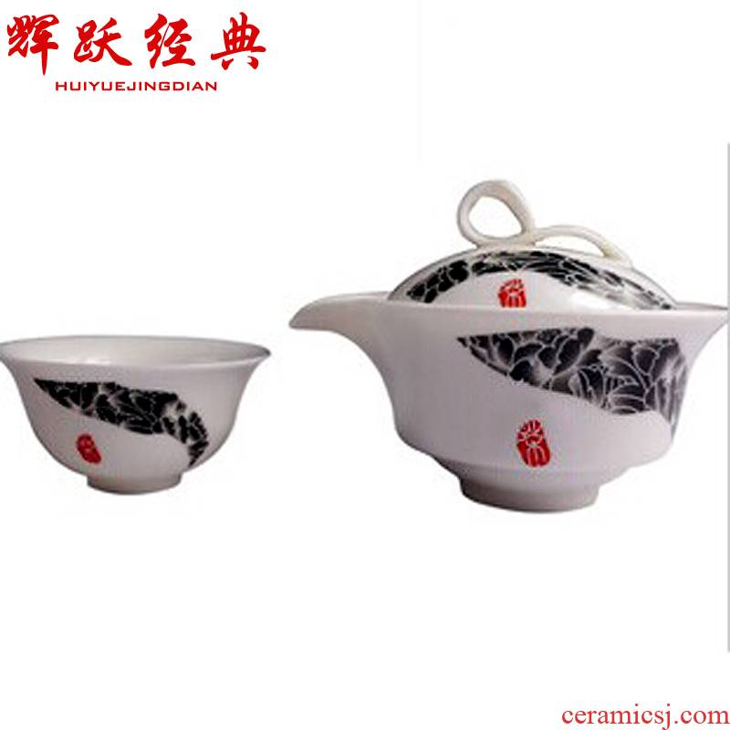 Hui make kung fu tea set seven skull porcelain tea sets of seven catch a pot of tea tree peony