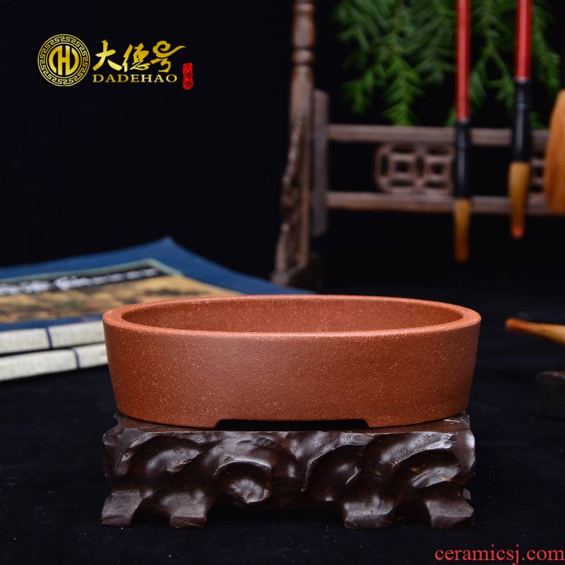 Greatness, yixing violet arenaceous basin of small waist round small bonsai flowers, green classical fleshy bonsai POTS