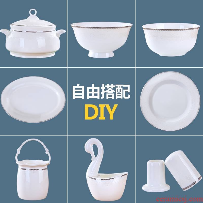 Ceramic dish bowl dish dish fuscescens dish soup bowl rainbow such use ipads plate soup pot contracted household dishes combine customize logo