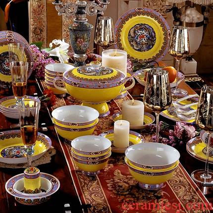 Red xin jingdezhen enamel tableware pastel colored suit 60 head suit European ceramics tableware dishes