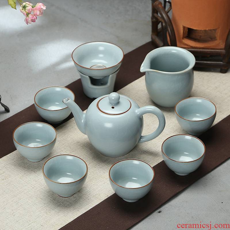 Ding heng, a complete set of kung fu tea set open piece of ice to crack your up ceramic teapot tea cup set gift box