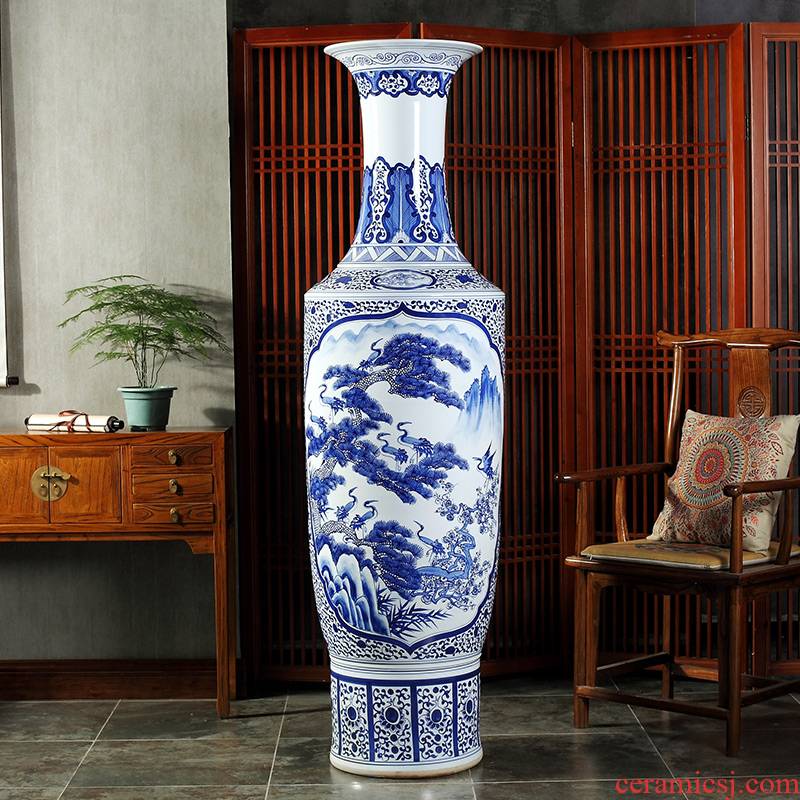 Jingdezhen ceramics to the heavy hand of the big yards of large blue and white porcelain vase decoration to the hotel opening gifts furnishing articles