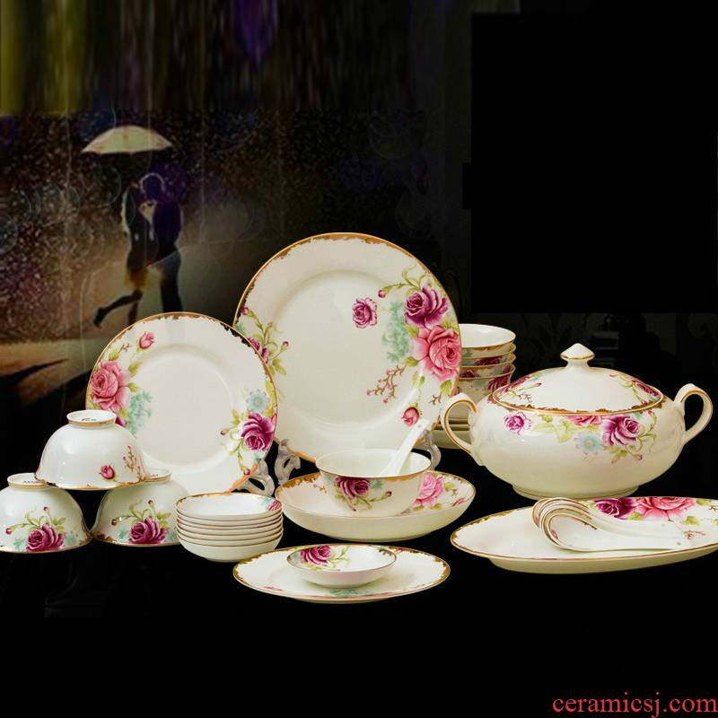 56 skull jingdezhen porcelain tableware suit to use home European ceramic dishes I a housewarming gift porcelain plate