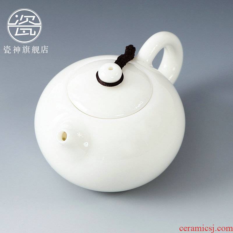 Porcelain dehua white Porcelain teapot xi shi god pot of ceramic teapot kung fu tea set from lard white jade Porcelain pot by hand