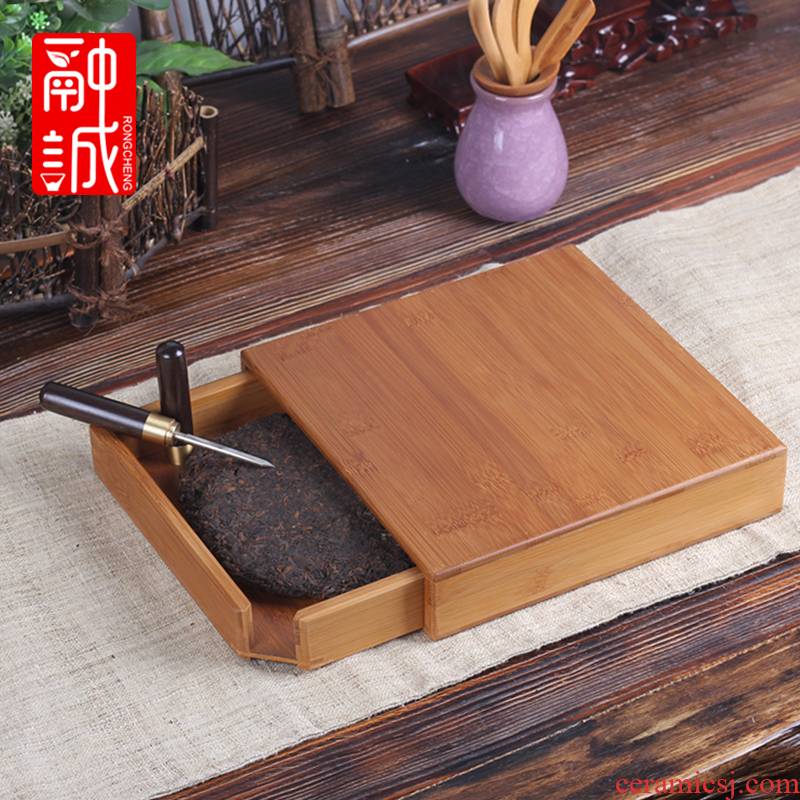 Melts if tea box knife drawer bamboo tea with tea ChaZhen tea tray tea cake tea accessories shelf points