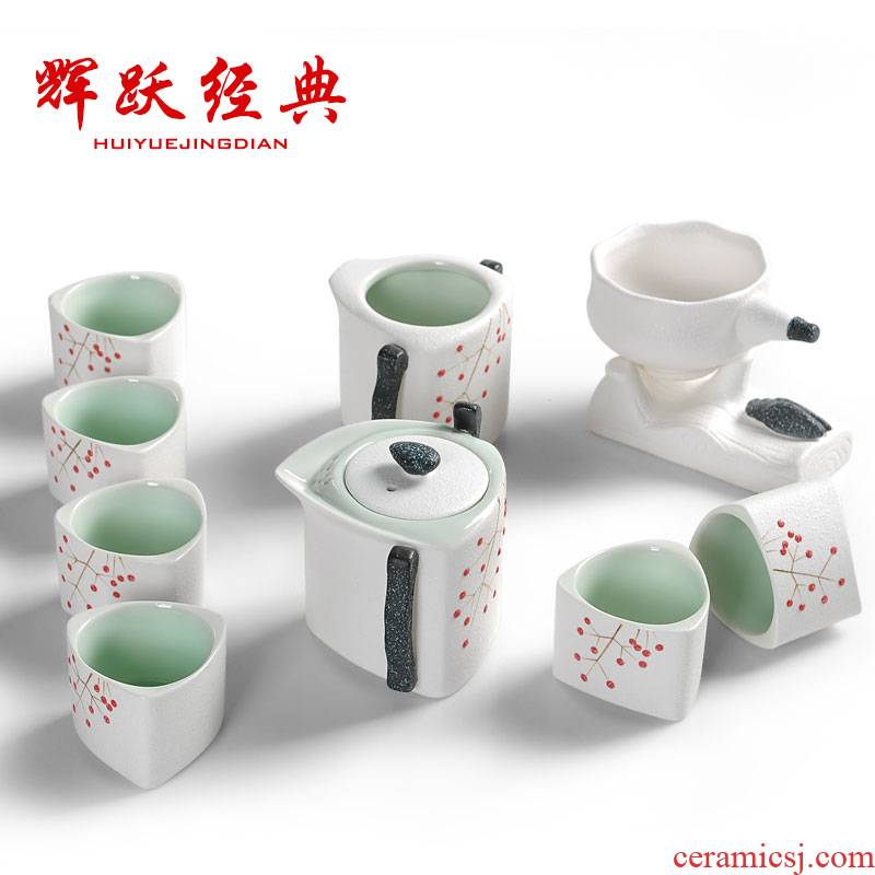 Hui, make snow glaze hand - made ceramic kung fu tea set tea sets ceramic tea set