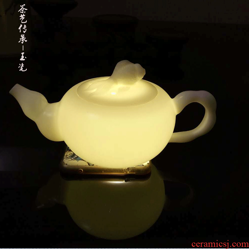 Master suet jade pure white color temperature biscuit firing ceramics xi shi pot teapot dehua white porcelain teapot