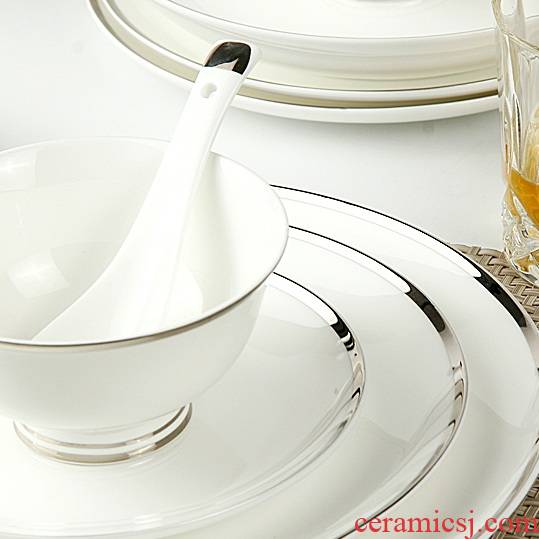 The dishes plate ipads porcelain ceramic product to transport 】 【 FanPan flat gold and silver plate