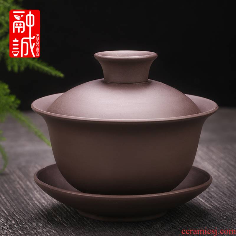 Violet arenaceous tureen kung fu tea cups finger bowl tea tea only three bowls of hot tea. Preventer restoring ancient ways