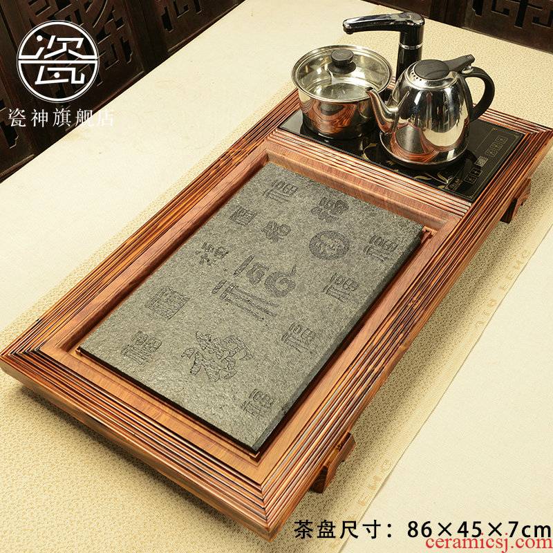 Porcelain god example fire wood tea tray was sharply of a complete set of stone tea tea set home four unity electric magnetic furnace